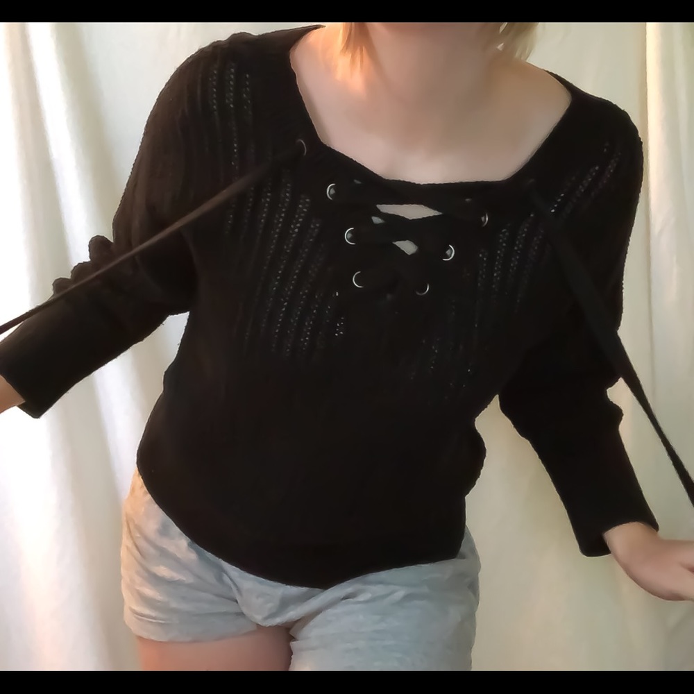 Black knit sweater